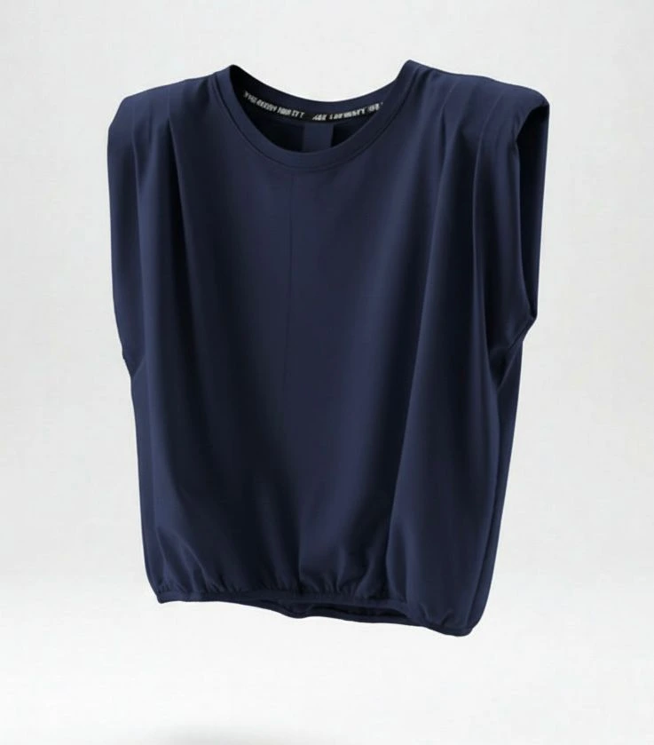 POLO CROP LIGA HOMBRERAS (AZUL MARINO, S / M)